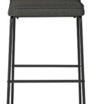 Signature Design by Ashley Nerison Bar Height Bar Stool (Set of 2)-Gray/Black