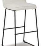 Signature Design by Ashley Nerison Bar Height Bar Stool (Set of 2)-Linen/Black