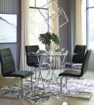 Signature Design by Ashley Madanere Dining Table and 4 Chairs-Chrome Finish