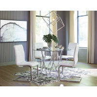 Signature Design by Ashley Madanere Dining Table and 4 Chairs-Chrome Finish