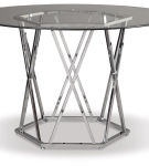 Signature Design by Ashley Madanere Dining Table and 4 Chairs-Chrome Finish