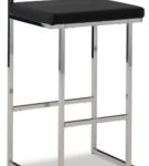 Signature Design by Ashley Madanere Bar Height Bar Stool (Set of 2)-Black/Chro