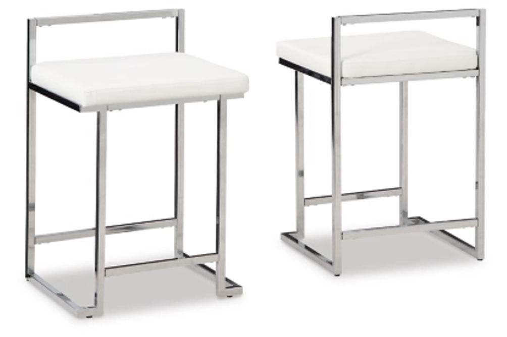 Signature Design by Ashley Madanere Counter Height Bar Stool (Set of 2)-White/