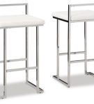 Signature Design by Ashley Madanere Bar Height Bar Stool (Set of 2)-White/Chro