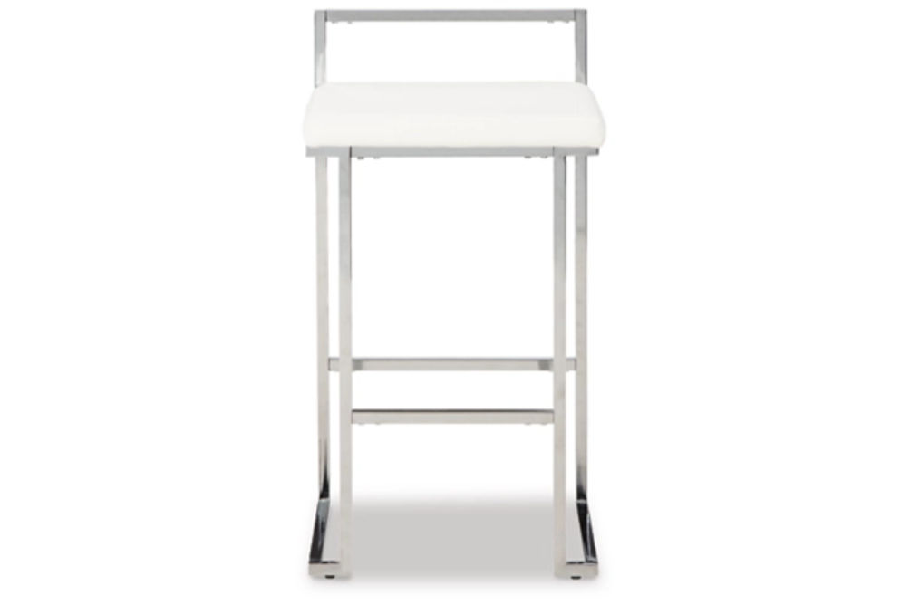 Signature Design by Ashley Madanere Bar Height Bar Stool (Set of 2)-White/Chro