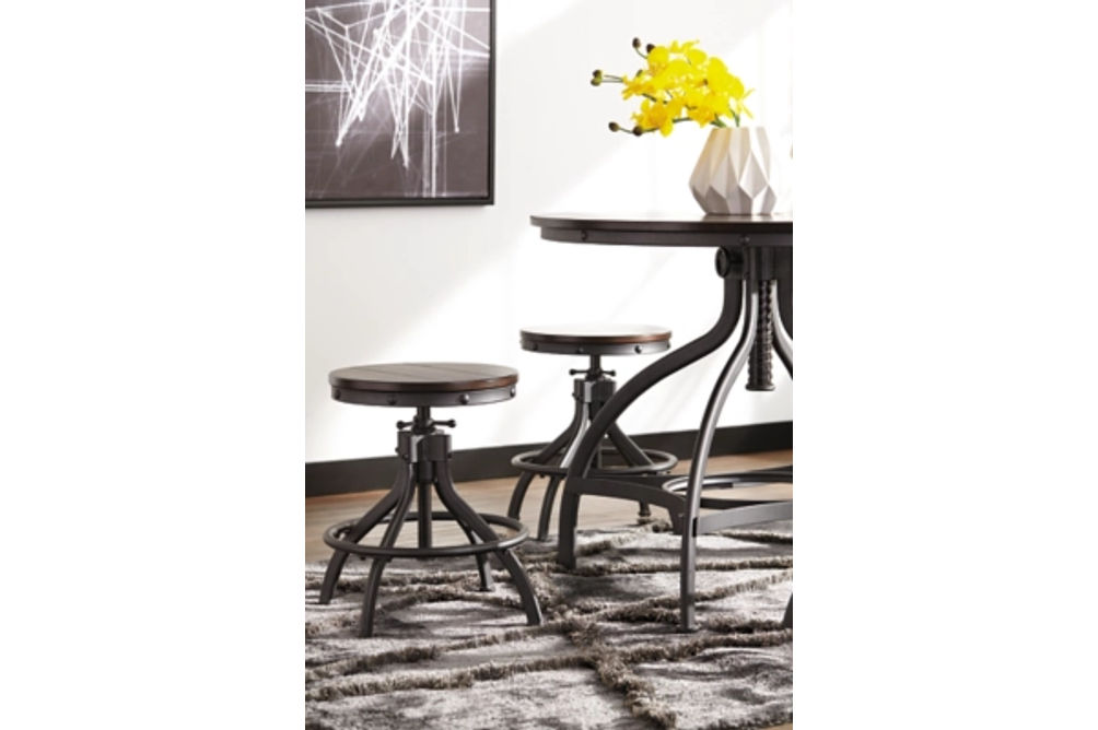 Odium Counter Height Dining Table and Bar Stools (Set of 5)-Brown