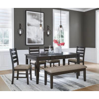 Signature Design by Ashley Ambenrock Dining Table, 4 Chairs and Bench