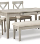 Signature Design by Ashley Parellen Dining Table, 4 Chairs and Bench-Gray