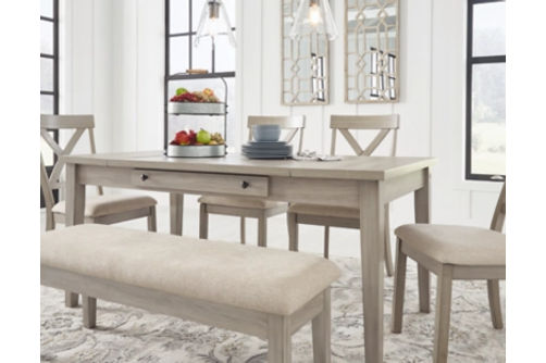 Signature Design by Ashley Parellen Dining Table, 4 Chairs and Bench-Gray