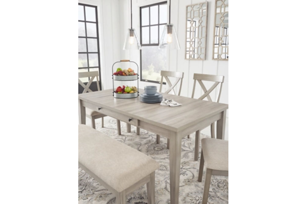 Signature Design by Ashley Parellen Dining Table, 4 Chairs and Bench-Gray