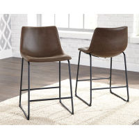 Signature Design by Ashley Centiar Counter Height Bar Stool (Set of 2)-Brown