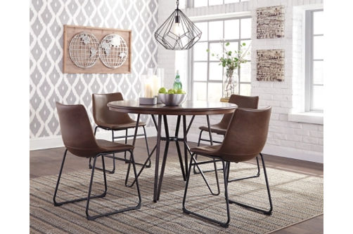 Signature Design by Ashley Centiar Dining Table and 4 Chairs-Two-tone Brown