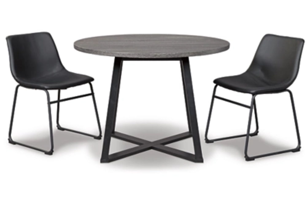 Signature Design by Ashley Centiar Dining Table and 2 Chairs-Black