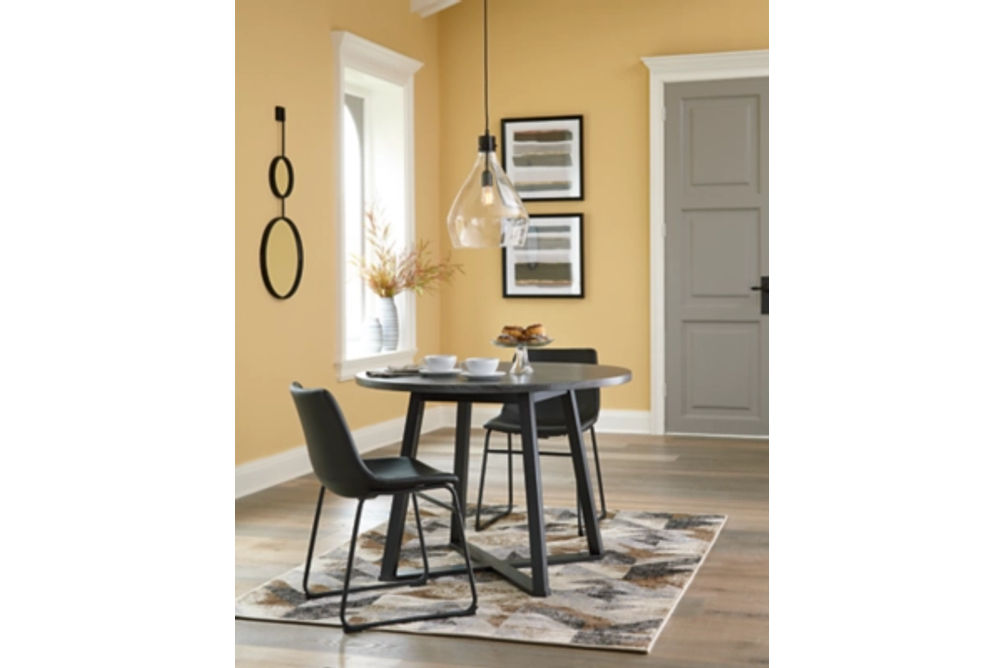 Signature Design by Ashley Centiar Dining Table and 2 Chairs-Black