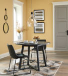 Signature Design by Ashley Centiar Dining Table and 2 Chairs-Black