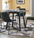 Signature Design by Ashley Centiar Dining Table and 4 Chairs-Black