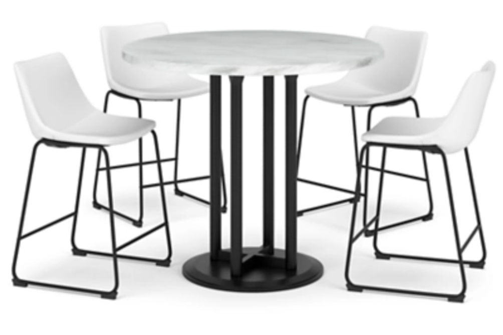 Signature Design by Ashley Centiar Counter Height Dining Table and 4 Barstools