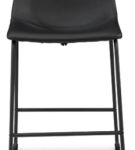 Signature Design by Ashley Centiar Counter Height Bar Stool (Set of 2)-Black