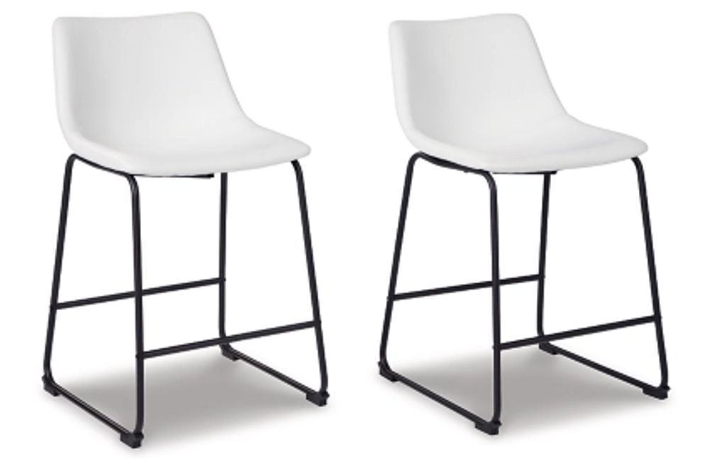 Signature Design by Ashley Centiar Counter Height Bar Stool (Set of 2)-White