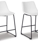 Signature Design by Ashley Centiar Counter Height Bar Stool (Set of 2)-White