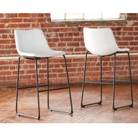 Signature Design by Ashley Centiar Pub Height Bar Stool (Set of 2)-White