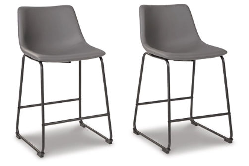 Signature Design by Ashley Centiar Counter Height Bar Stool (Set of 2)-Gray