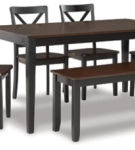 Larsondale Dining Table and Chairs with Bench (Set of 6)