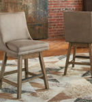 Signature Design by Ashley Tallenger Counter Height Bar Stool (Set of 2)-Beige