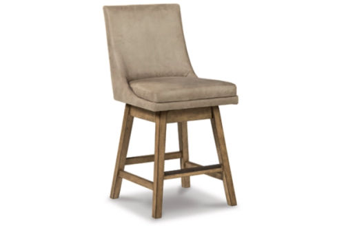 Signature Design by Ashley Tallenger Counter Height Bar Stool (Set of 2)-Beige