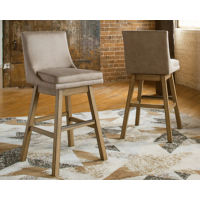 Signature Design by Ashley Tallenger Bar Height Bar Stool (Set of 2)-Beige