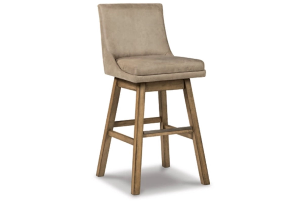 Signature Design by Ashley Tallenger Bar Height Bar Stool (Set of 2)-Beige