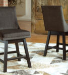 Signature Design by Ashley Tallenger Counter Height Bar Stool (Set of 2)-Dark