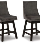 Signature Design by Ashley Tallenger Counter Height Bar Stool (Set of 2)-Dark