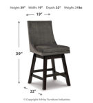 Signature Design by Ashley Tallenger Counter Height Bar Stool (Set of 2)-Dark