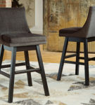 Signature Design by Ashley Tallenger Bar Height Bar Stool (Set of 2)-Dark Gray