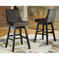 Signature Design by Ashley Tallenger Bar Height Bar Stool (Set of 2)-Dark Gray