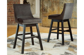 Signature Design by Ashley Tallenger Bar Height Bar Stool (Set of 2)-Dark Gray