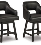 Signature Design by Ashley Tallenger Counter Height Bar Stool (Set of 2)-Black