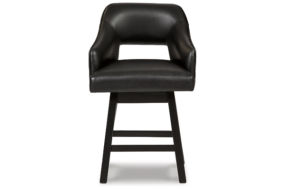 Signature Design by Ashley Tallenger Counter Height Bar Stool (Set of 2)-Black