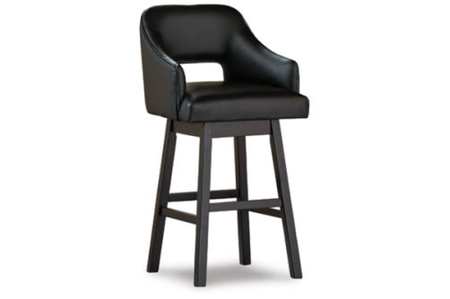 Signature Design by Ashley Tallenger Bar Height Bar Stool (Set of 2)-Black/Dar