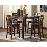 Bennox Counter Height Dining Table and Bar Stools (Set of 5)-Brown