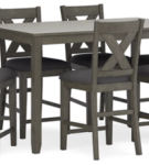 Caitbrook Counter Height Dining Table and Bar Stools (Set of 7)-Gray