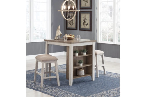 Signature Design by Ashley Skempton Counter Height Dining Table and Bar Stools