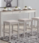 Signature Design by Ashley Skempton Counter Height Dining Table and 3 Bar Stools