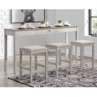 Signature Design by Ashley Skempton Counter Height Dining Table and 3 Bar Stools