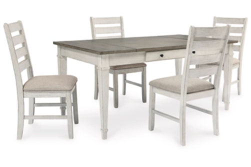 Signature Design by Ashley Skempton Dining Table and 4 Chairs-Two-tone