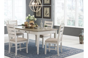 Signature Design by Ashley Skempton Dining Table and 4 Chairs-Two-tone