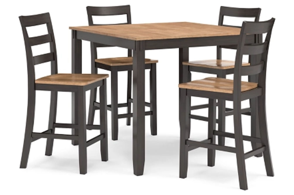 Gesthaven Counter Height Dining Table and 4 Barstools (Set of 5)-Natural/Brown