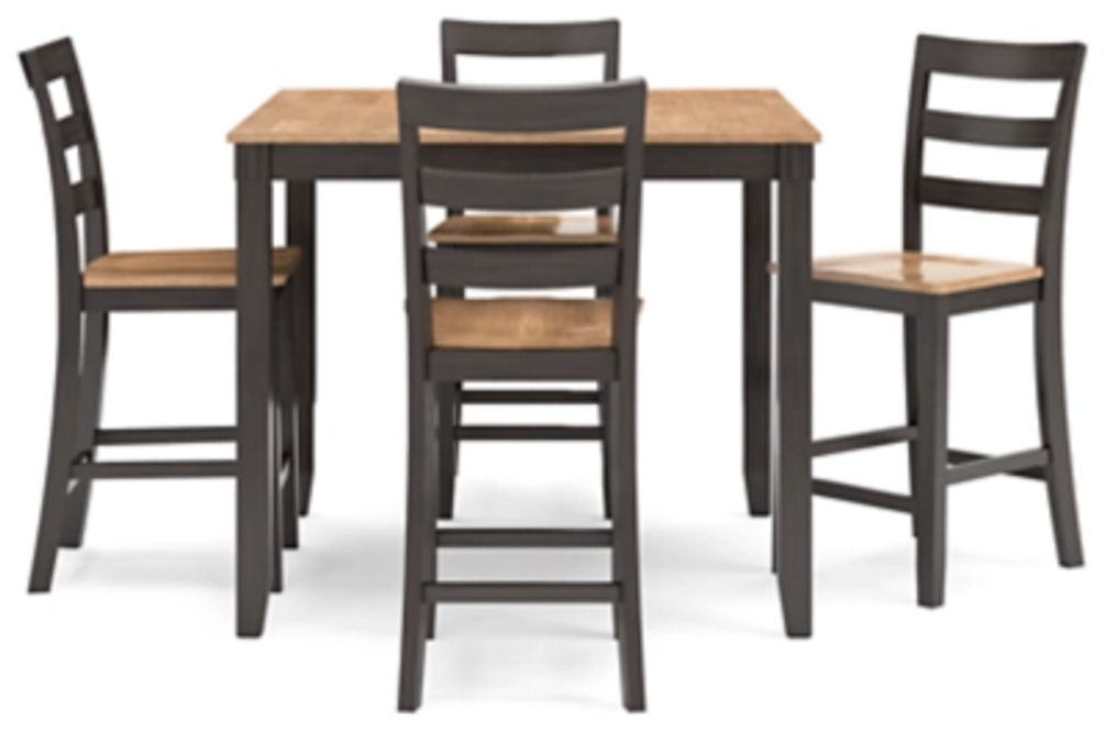 Gesthaven Counter Height Dining Table and 4 Barstools (Set of 5)-Natural/Brown