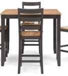 Gesthaven Counter Height Dining Table and 4 Barstools (Set of 5)-Natural/Brown